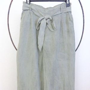 Olive Wide Leg Linen Pants